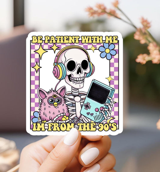 90s Nostalgia Sticker: Water-Resistant Laptop Decal