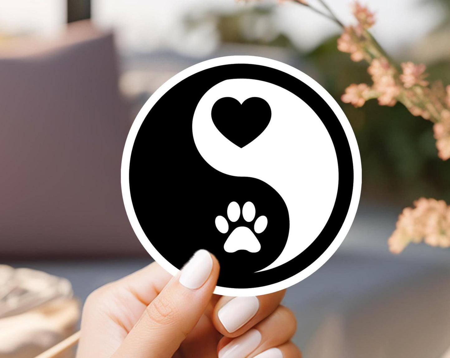 Yin Yang Dog Sticker