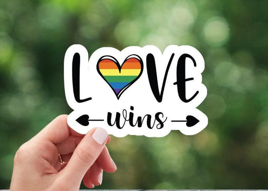 Love Wins Rainbow Heart Sticker