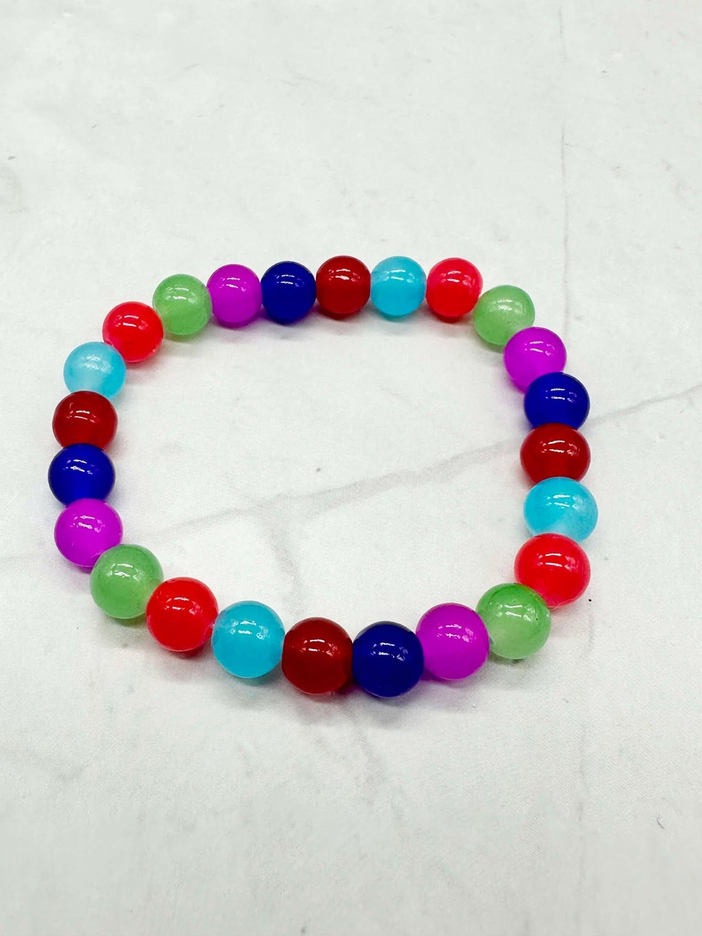 Single Strand Colorful Beaded Stretch Bracelet