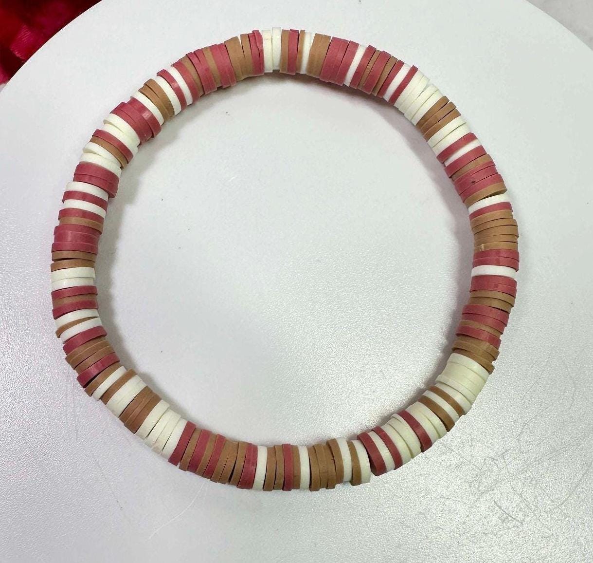 Single Strand Handmade Heishi Polymer Clay Bracelet