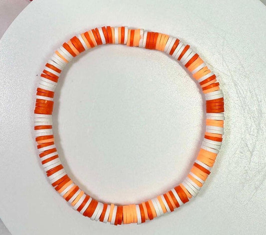 Single Strand Orange Heishi Bracelet