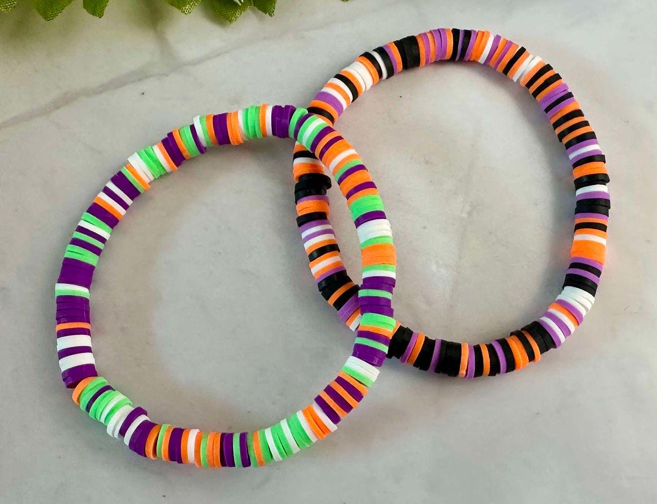 Single Strand Halloween Polymer Clay Bracelet