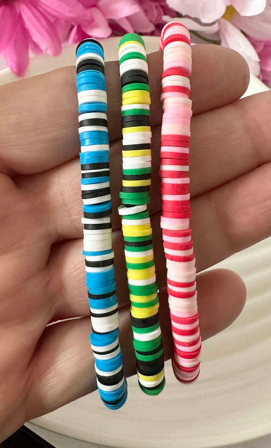 Single Strand Heishi Clay Stretch Bracelet