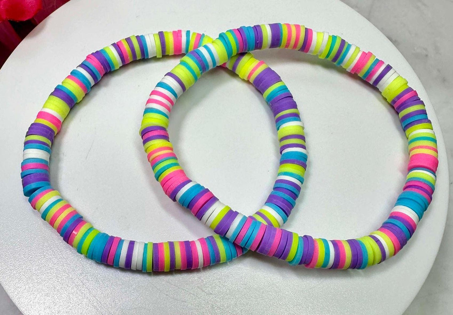 Single Strand Neon Heishi Bracelet