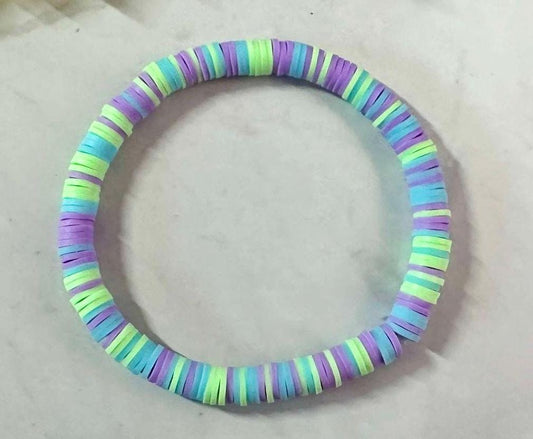 Single Strand Heishi Polymer Clay Stretch Bracelet