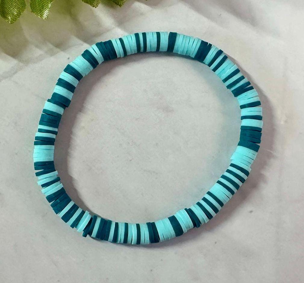 Single Strand Mixed Turquoise Heishi Bracelet