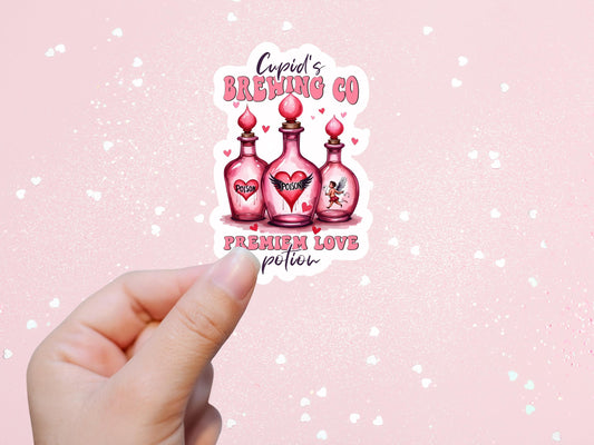 Cupid's Brewing Co. Valentine's Day Sticker: Water-Resistant Love Potion