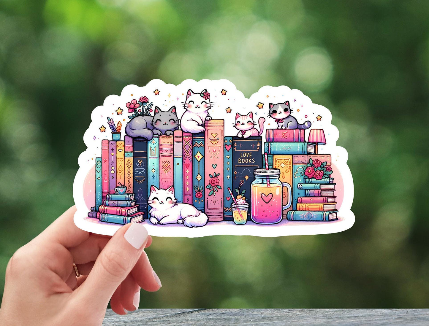 Cats and Books Sticker