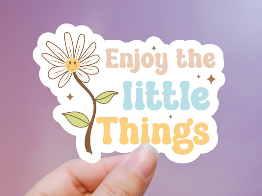 Retro Flower Enjoy The Little Things Sticker