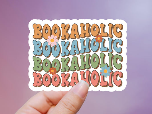 Retro Bookaholic Sticker