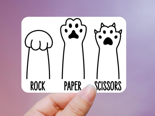 Rock Paper Scissors Dog Paw Sticker