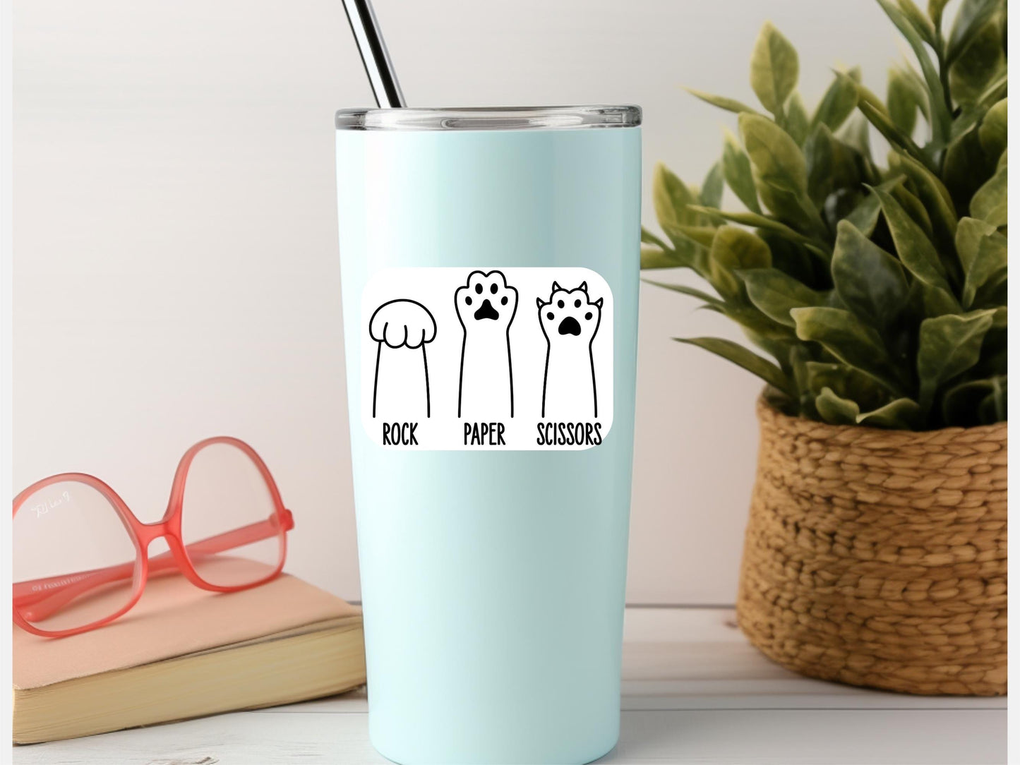 Rock Paper Scissors Dog Paw Sticker