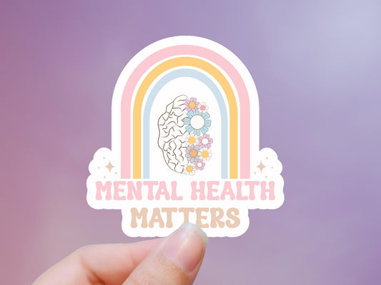 Mental Health Matters Pastel Rainbow Sticker