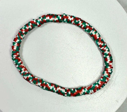 Single Strand Christmas Heishi Bracelet