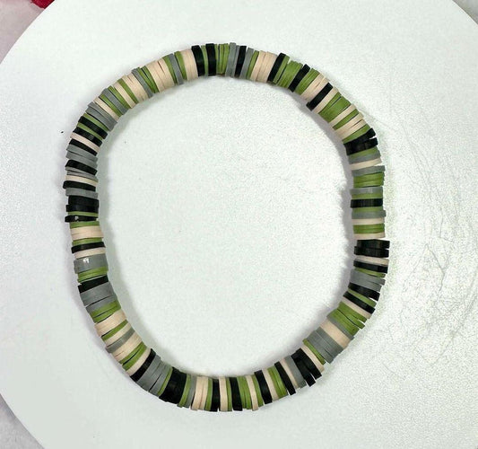 Single Strand Dark Camo Heishi Bracelet