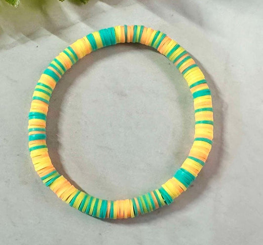 Single Strand Tropical Heishi Polymer Clay Bracelet