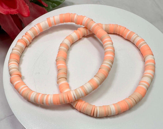 Single Strand Creamsicle Heishi Bracelet