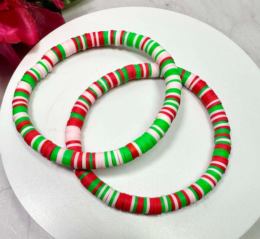 Single Strand Watermelon Heishi Bracelet