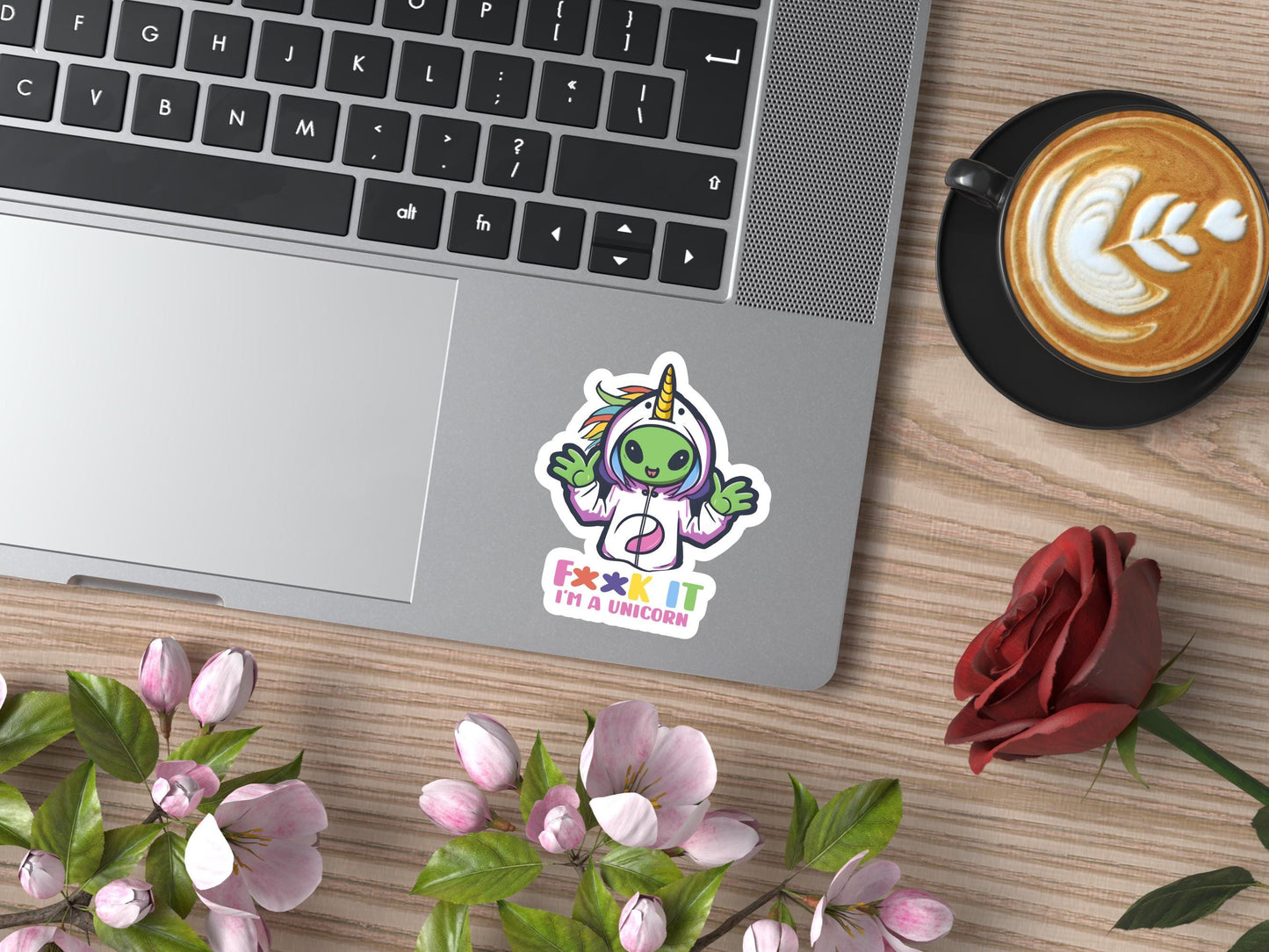 F**k It I'm a Unicorn Alien Sticker