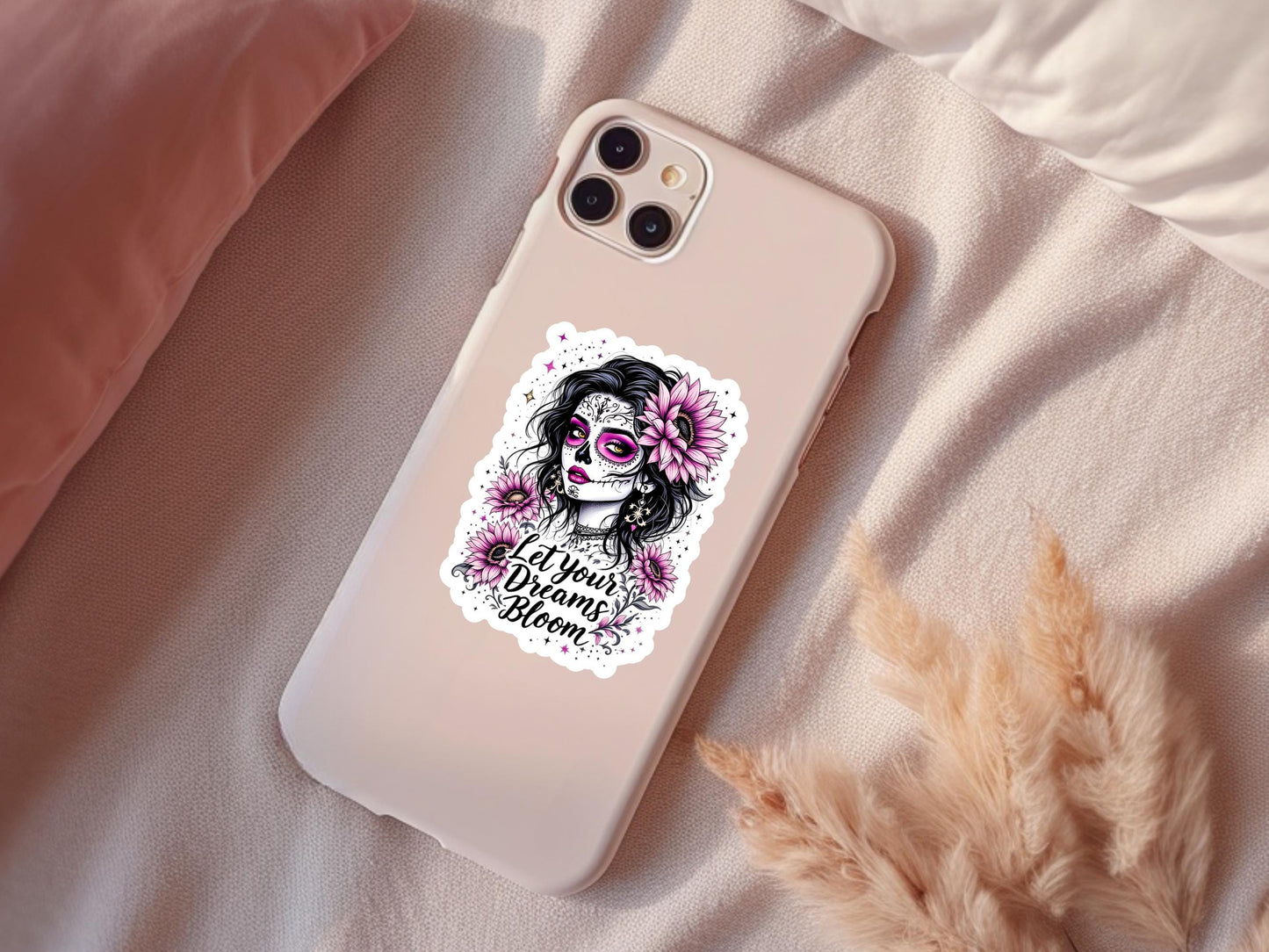 Let Your Dreams Bloom Sugar Skull Flower Sticker