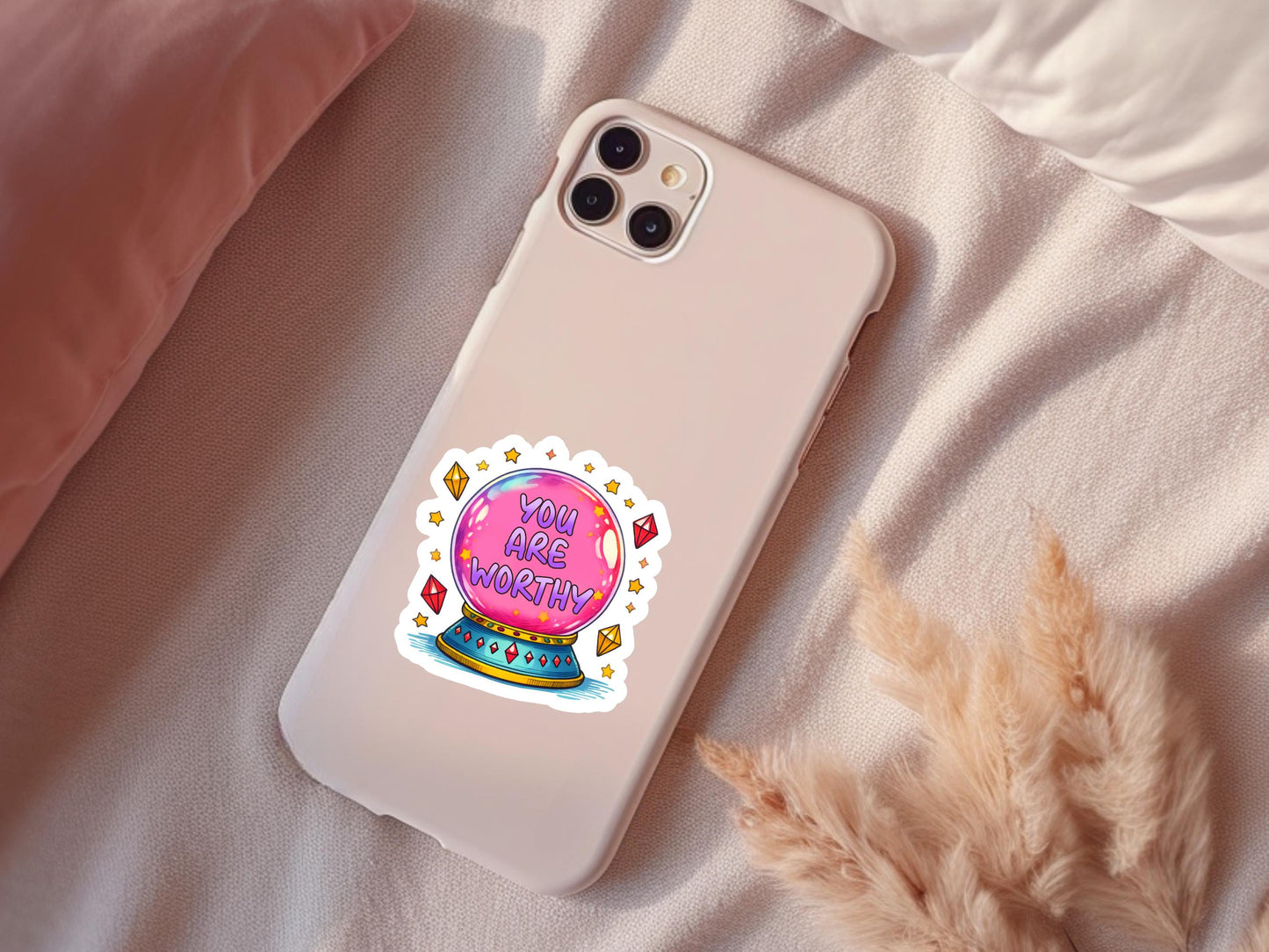 You Are Worthy Globe Sticker