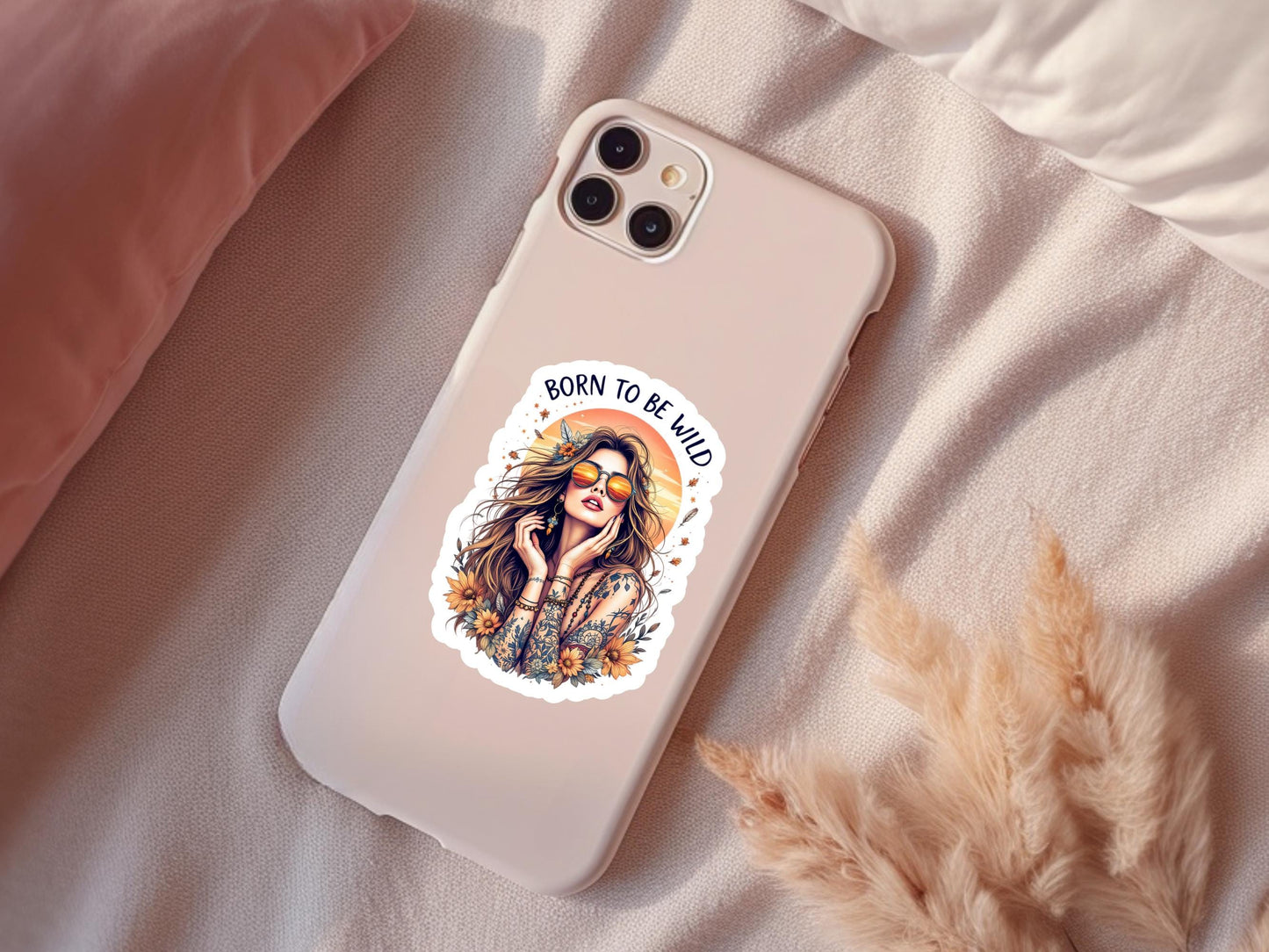 Born To Be Wild Retro Girl Sticker