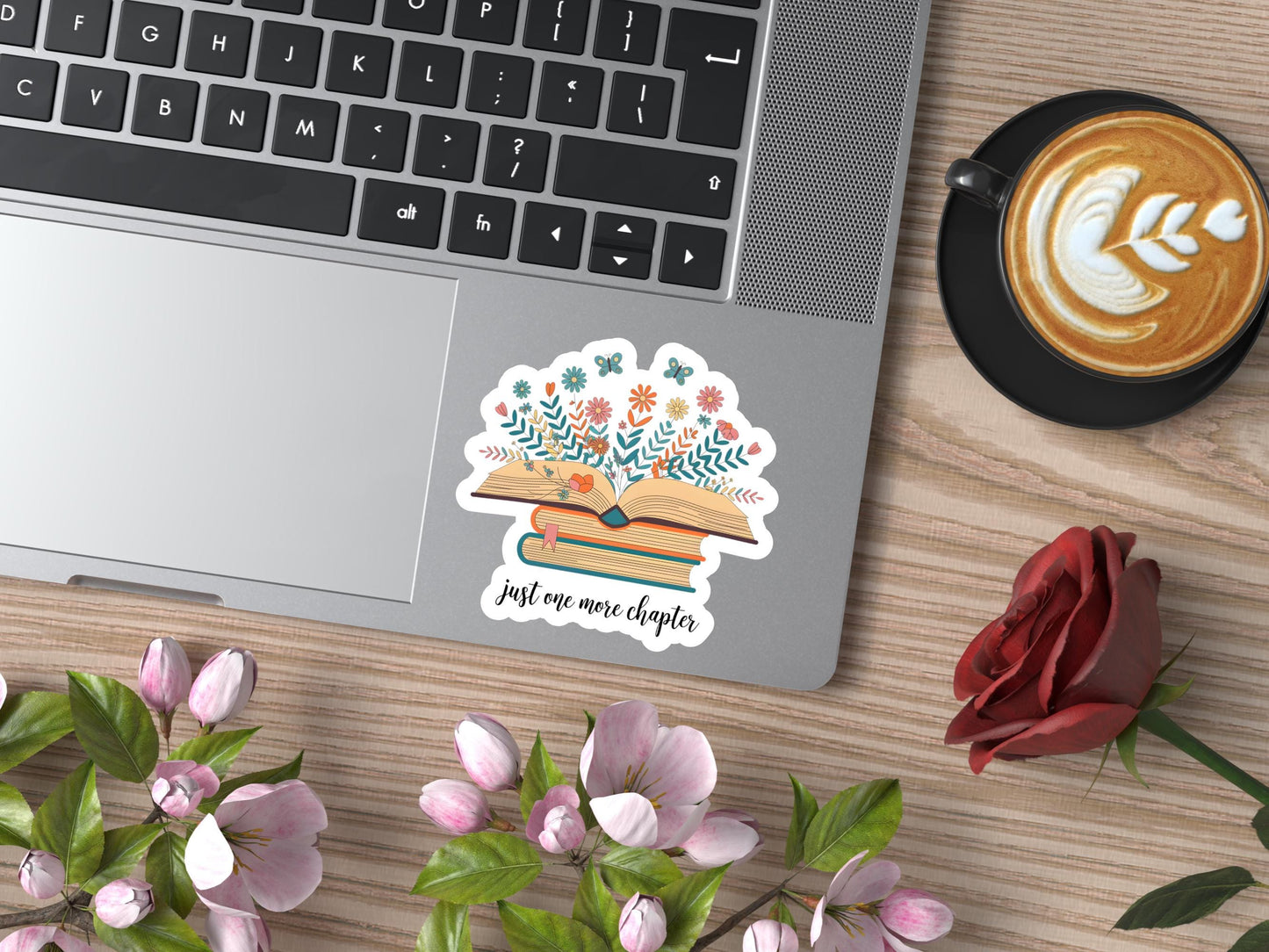 Just One More Chapter Open Book Sticker