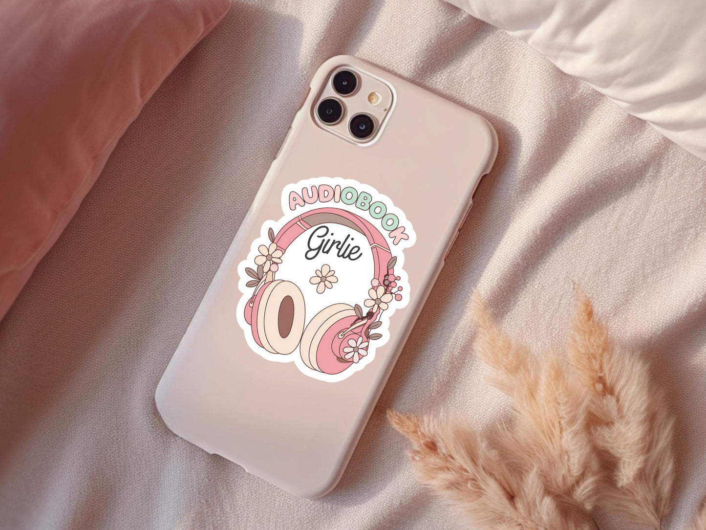 Audiobook Girlie Headphones Sticker
