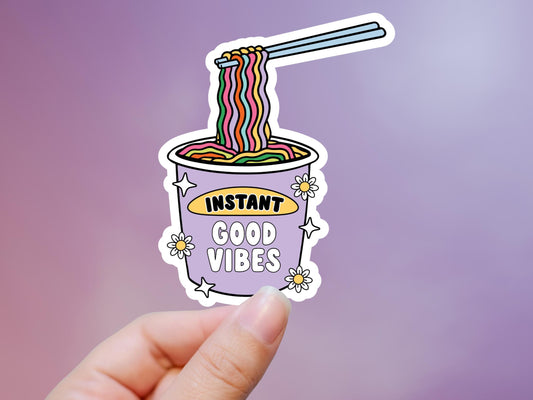 Good Vibes Noodles Sticker: Matte Vinyl Laptop Decal