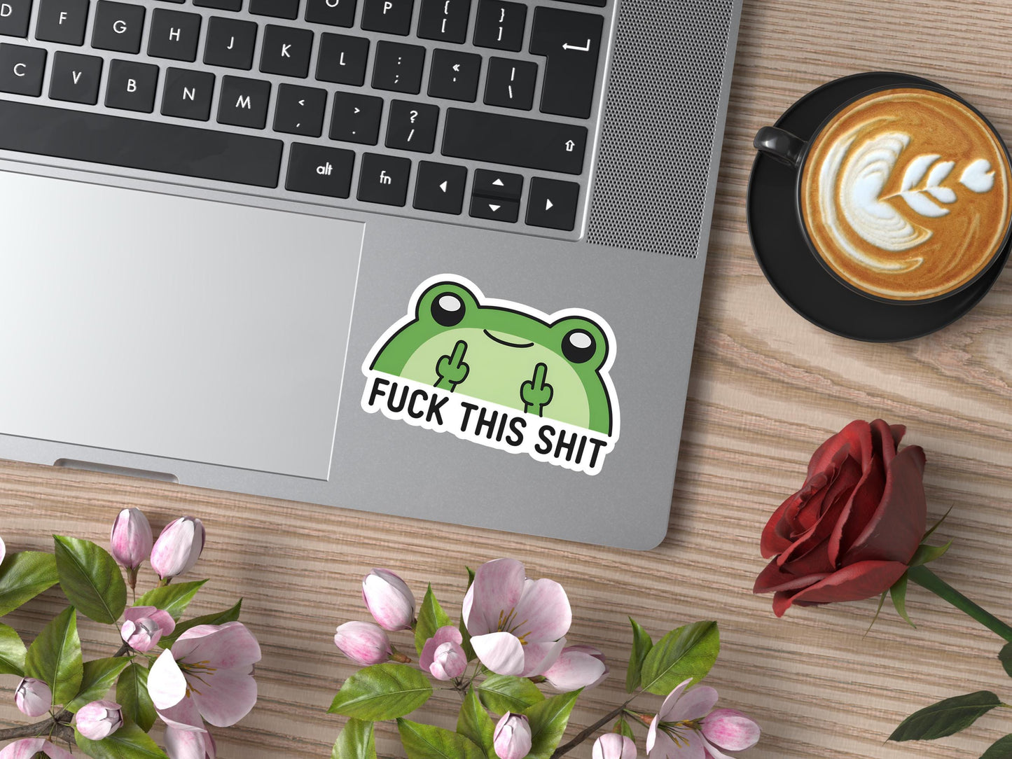 Funny Frog Sticker: "Fuck This Shit" Curse Word Humor