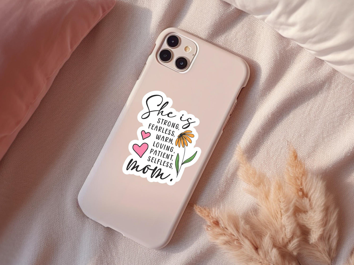 Strong Mom Flower Sticker