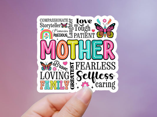 Mother Butterfly Vinyl Sticker: Gift For Mom, Laptop, Tumbler
