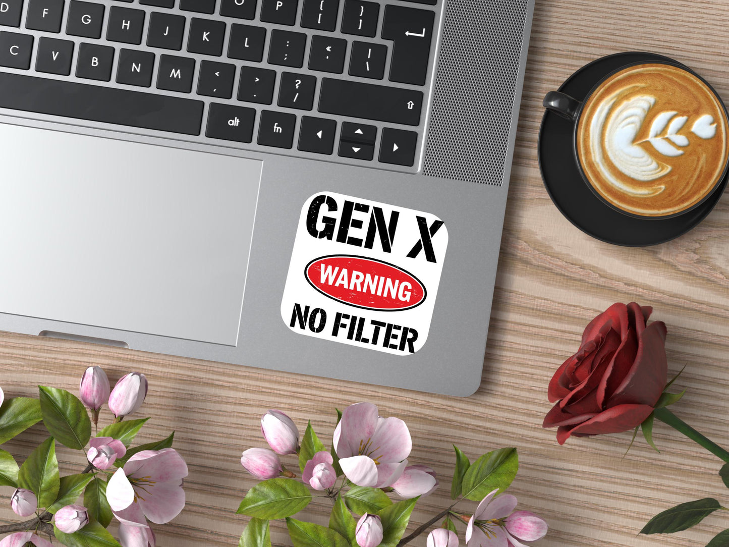 Gen X Warning No Filter Sticker