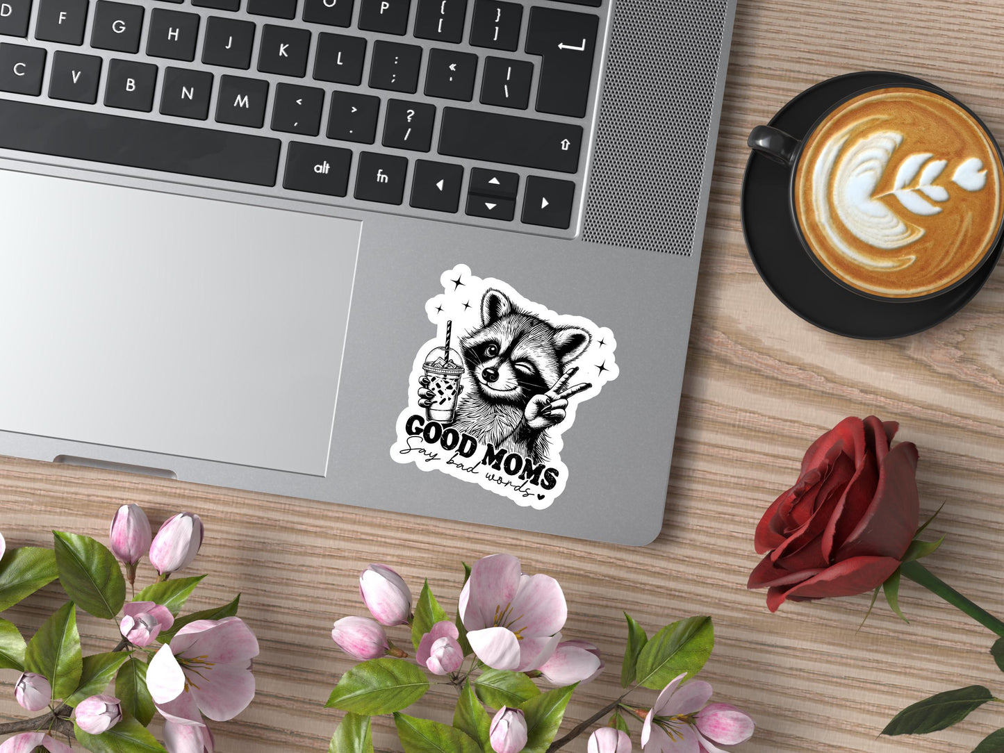 Funny Raccoon Good Moms Say Bad Words Sticker