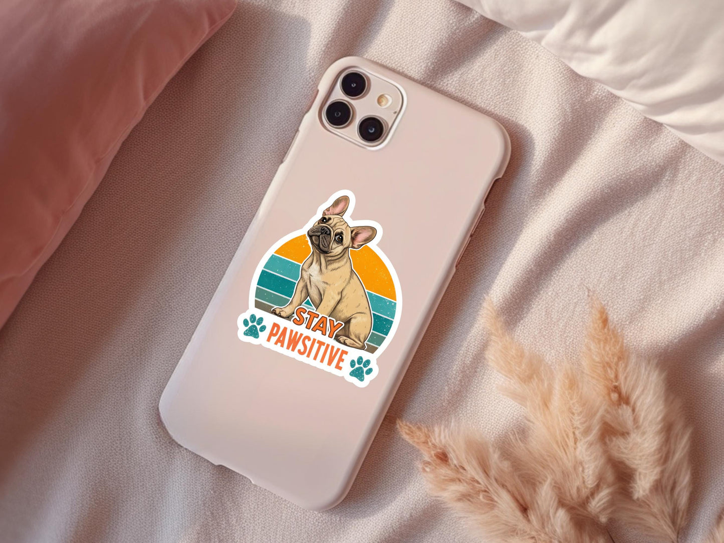 Stay Pawsitive French Bulldog Sticker
