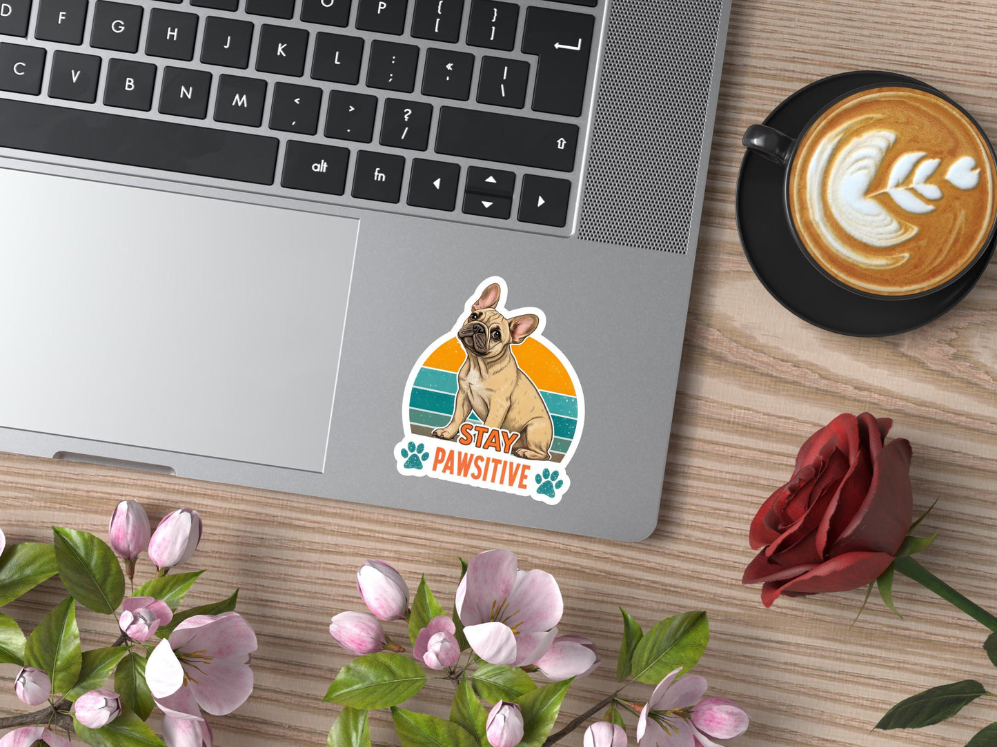 Stay Pawsitive French Bulldog Sticker