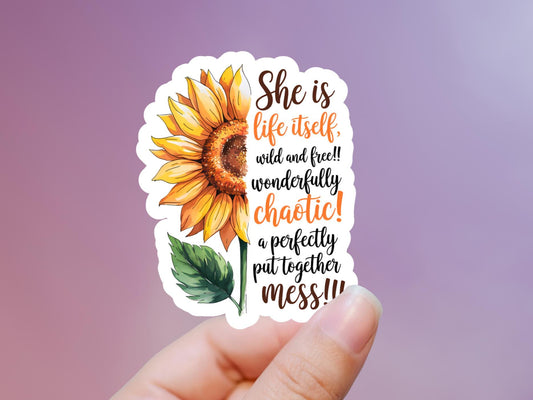 Wild & Free Sunflower Sticker