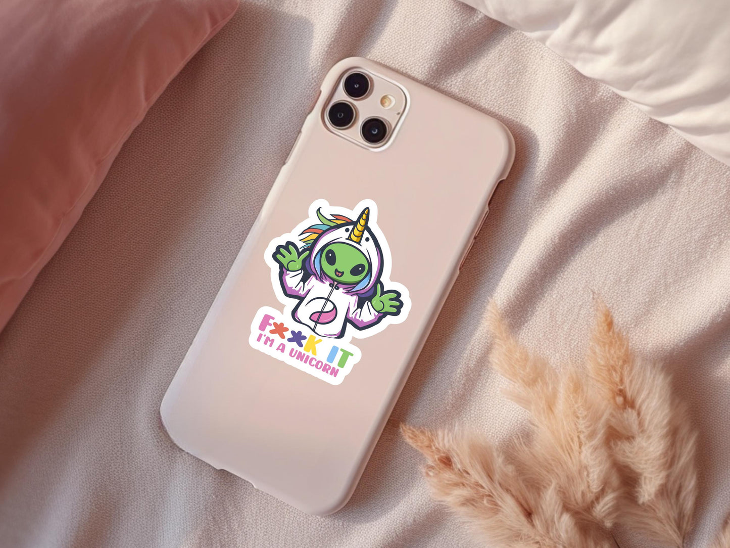 F**k It I'm a Unicorn Alien Sticker