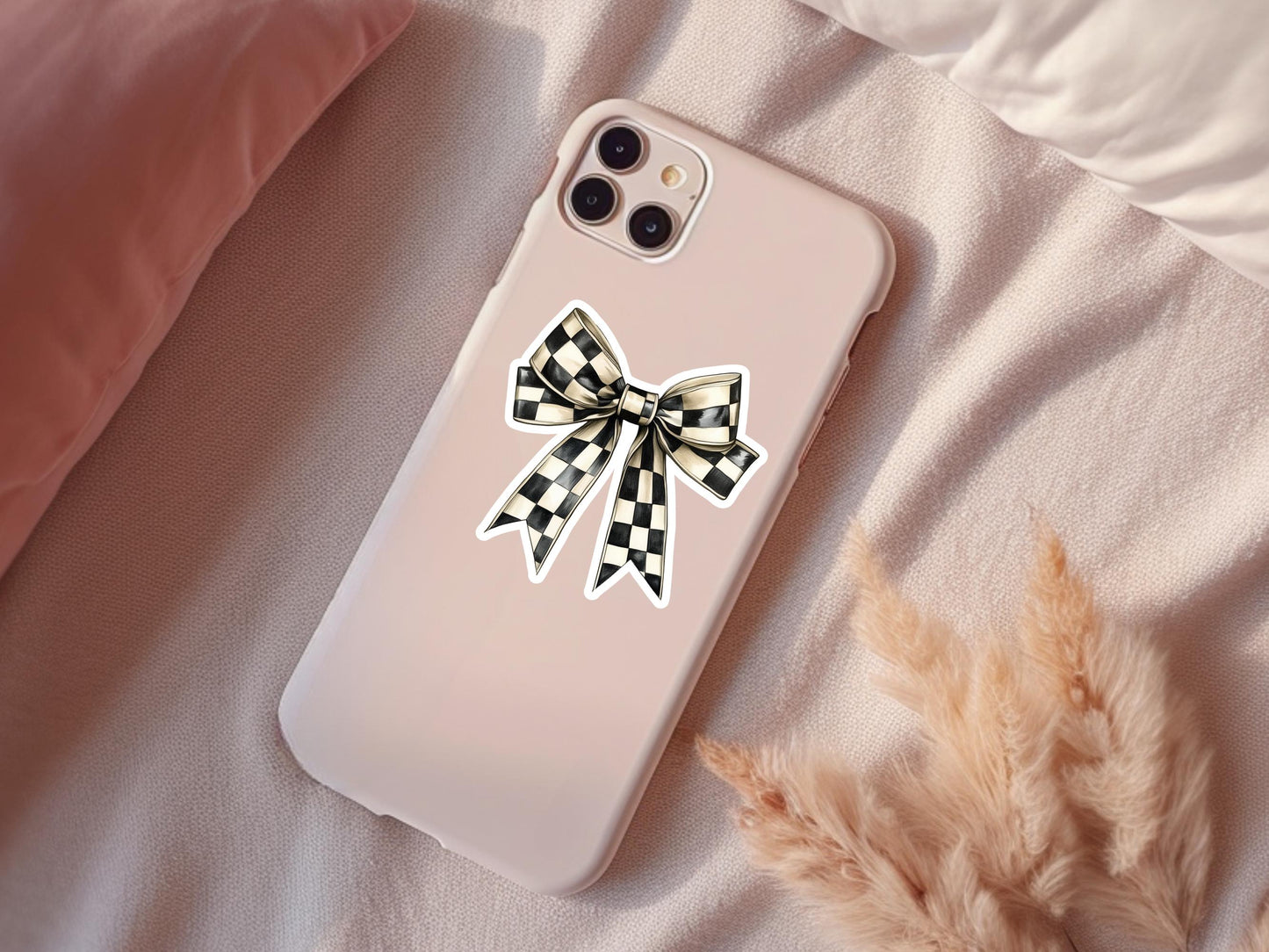 Checkered Racing Bow Sticker