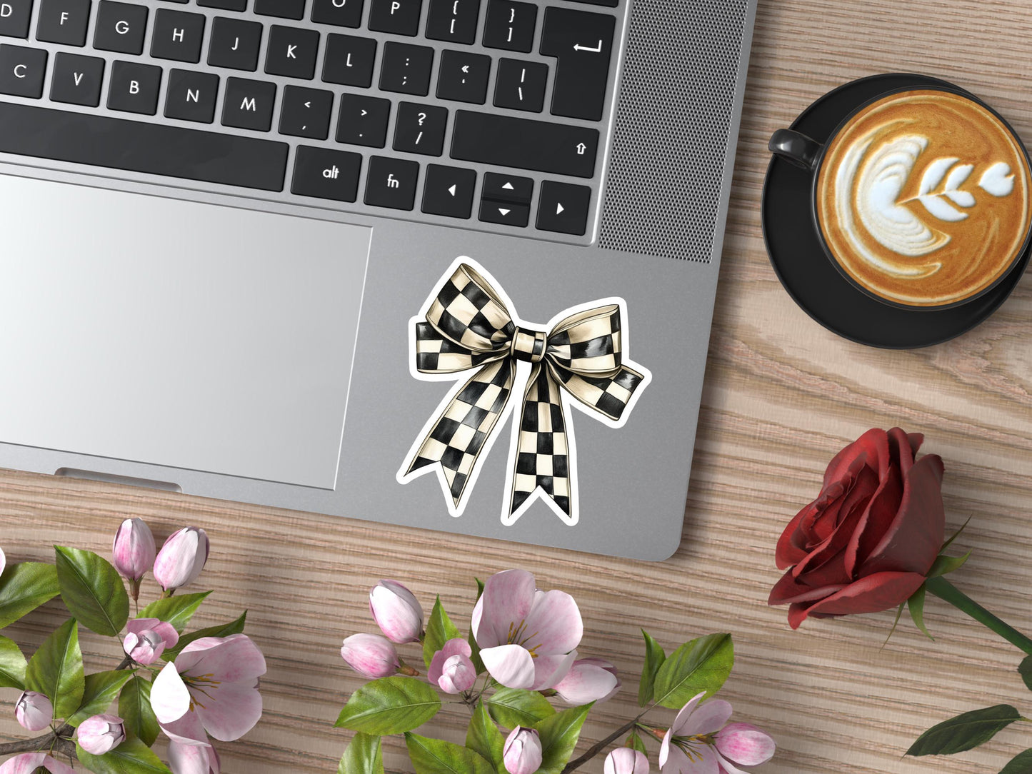 Checkered Racing Bow Sticker