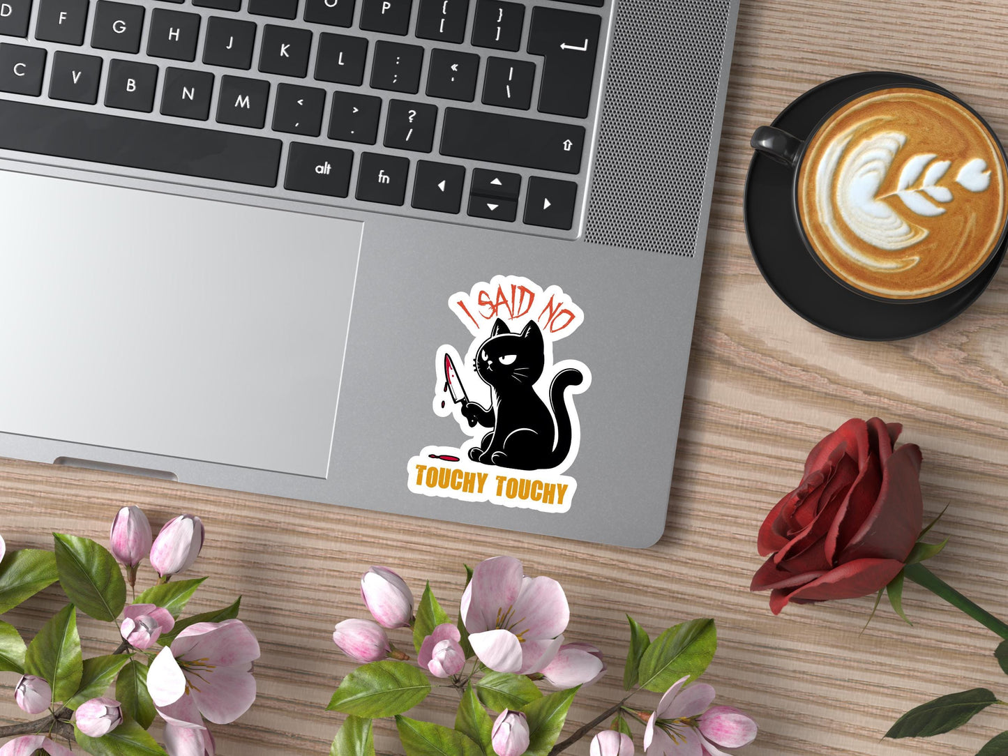 I Said No Touchy Black Cat Sticker