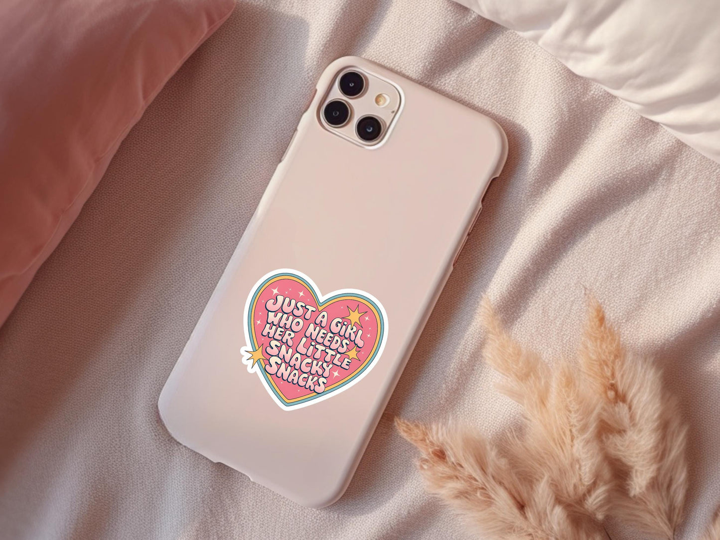 Just A Girl Who Needs Her Little Snacky Snacks Heart Sticker