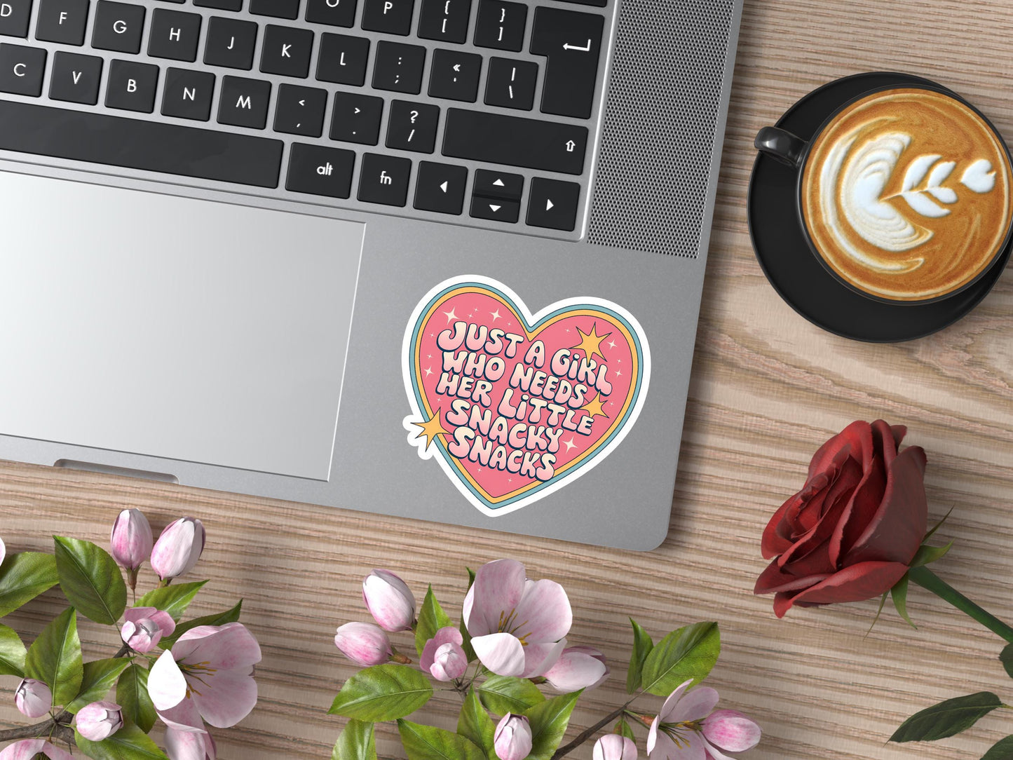 Just A Girl Who Needs Her Little Snacky Snacks Heart Sticker