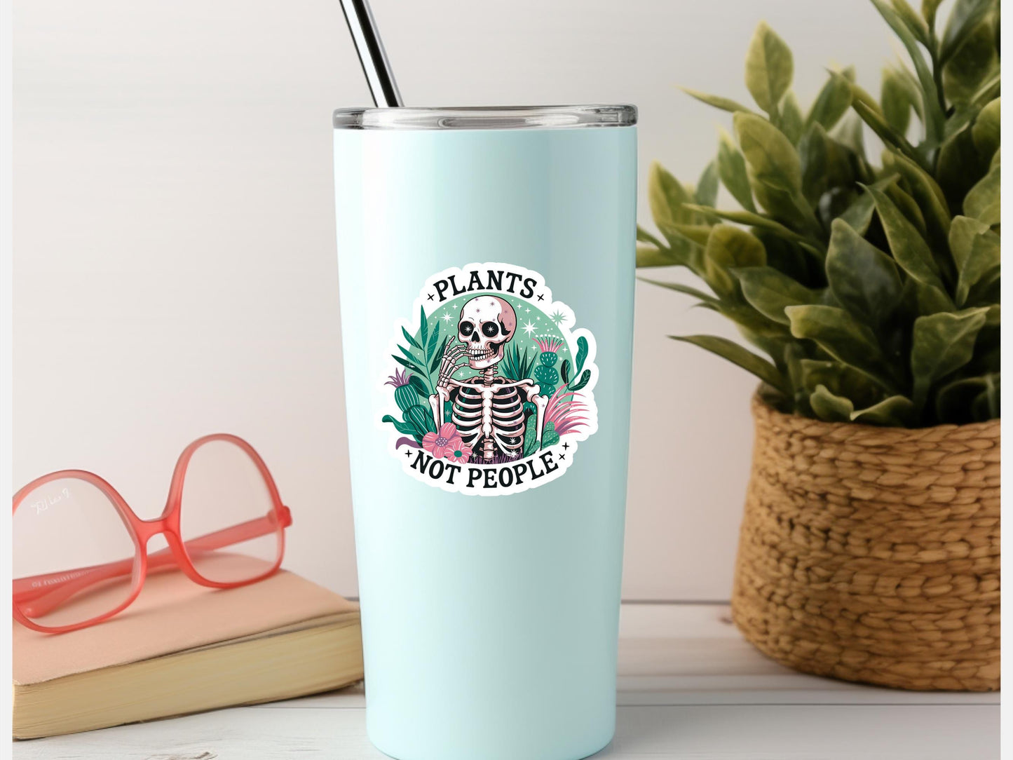 Plants Not People Skeleton Sticker