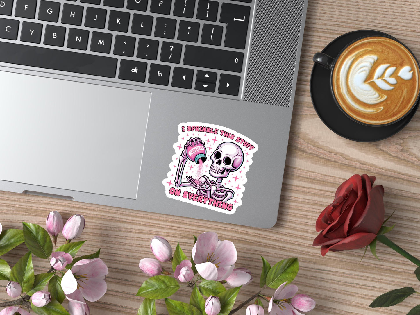 Sarcasm I Sprinkle This Stuff On Everything Skeleton Sticker