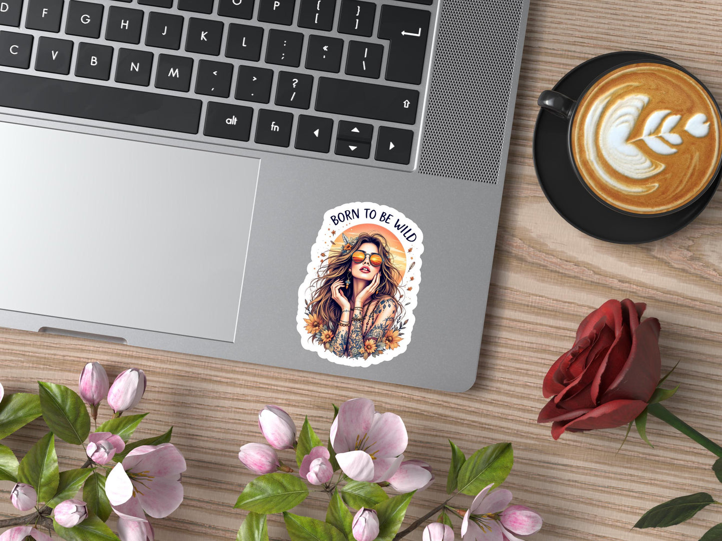Born To Be Wild Retro Girl Sticker
