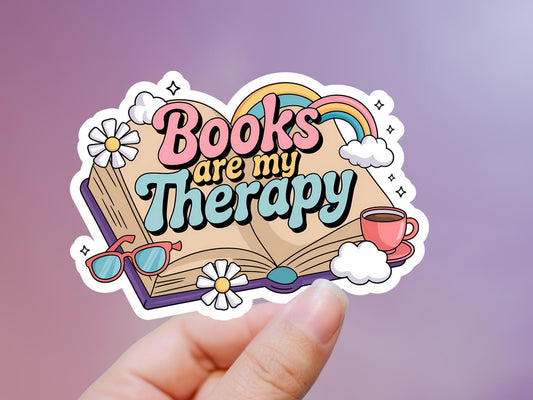 Books Are My Therapy Sticker