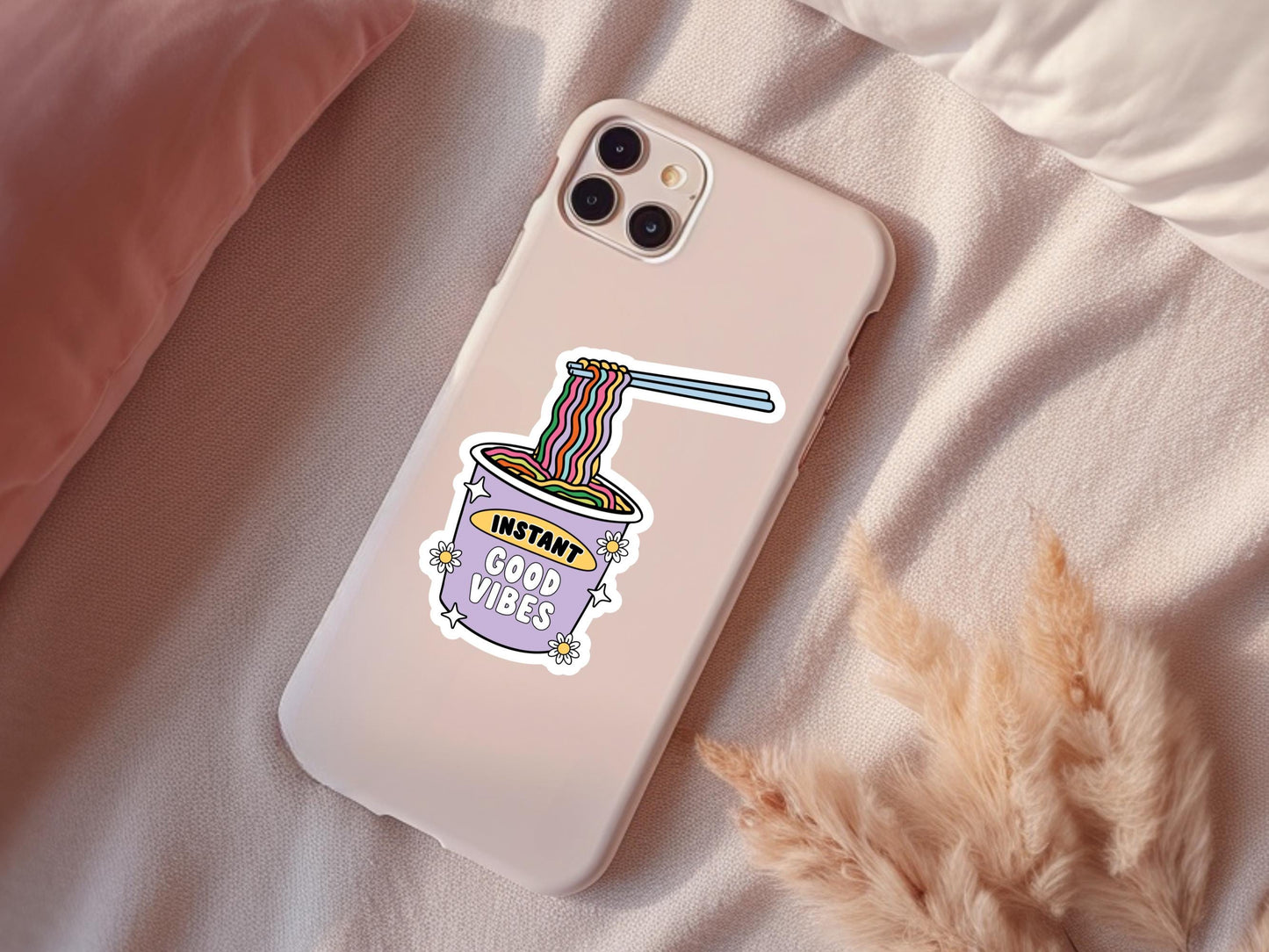 Good Vibes Noodles Sticker: Matte Vinyl Laptop Decal