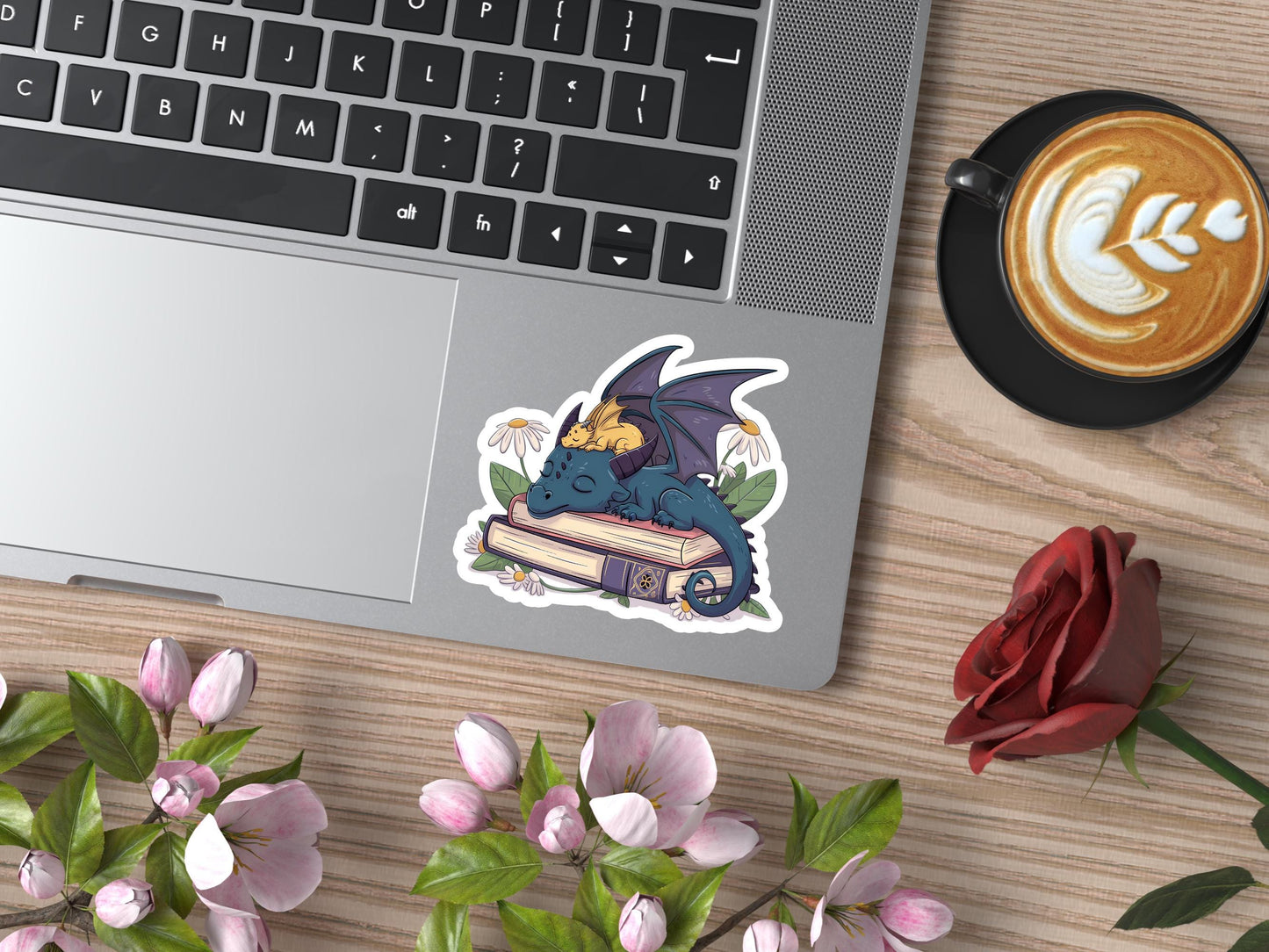 Sleeping Dragon Fantasy Book Sticker